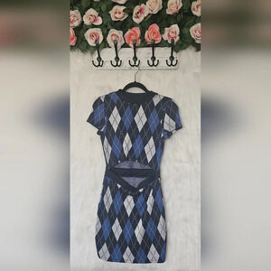 H&M Divided Argyle Cut Out Mini Dress